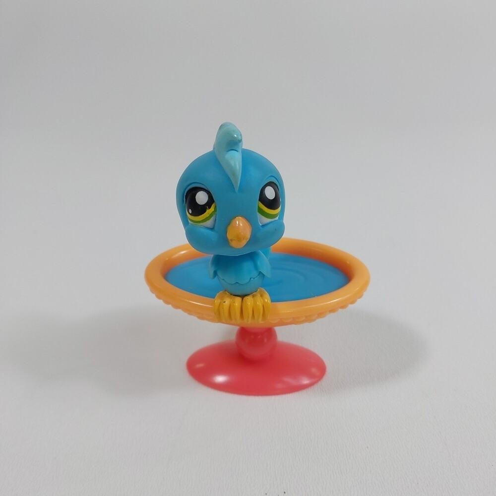 Littlest Pet Shop LPS PET PAIRS Cockatoo 317 - Bird And Bath Only